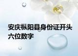 安庆枞阳县身份证开头六位数字