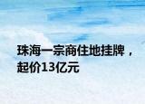 珠海一宗商住地挂牌，起价13亿元