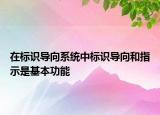 在标识导向系统中标识导向和指示是基本功能