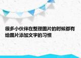 很多小伙伴在整理图片的时候都有给图片添加文字的习惯