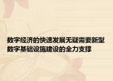 数字经济的快速发展无疑需要新型数字基础设施建设的全力支撑