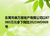 东莞市嘉万房地产有限公司以87985万元拿下网挂2021WD009号