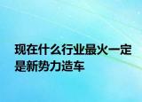 现在什么行业最火一定是新势力造车