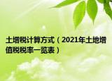 土增税计算方式（2021年土地增值税税率一览表）