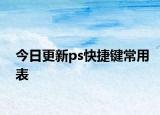 今日更新ps快捷键常用表