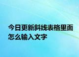 今日更新斜线表格里面怎么输入文字