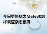 今日更新华为Mate30怎样恢复杂志锁屏