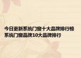 今日更新系统门窗十大品牌排行榜 系统门窗品牌10大品牌排行