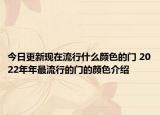 今日更新现在流行什么颜色的门 2022年年最流行的门的颜色介绍