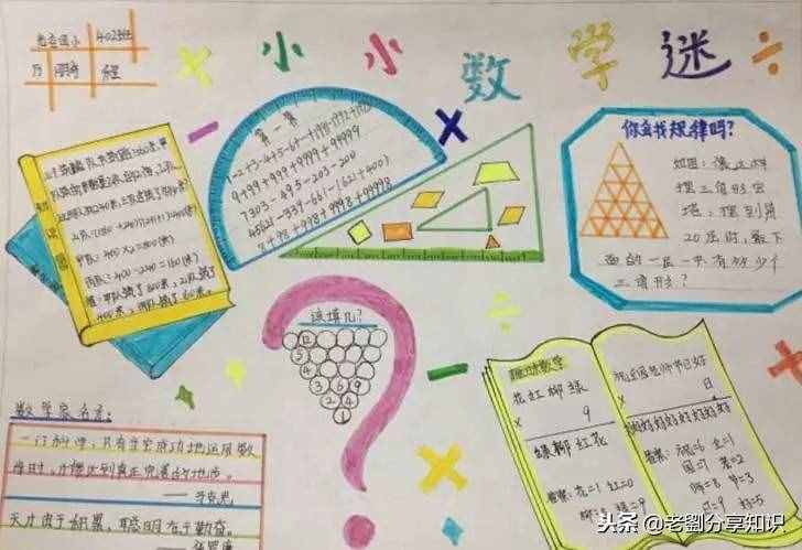 小学数学手抄报16幅范图，给孩子收藏起来，备用防急