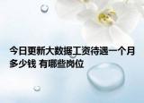 今日更新大数据工资待遇一个月多少钱 有哪些岗位