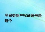 今日更新产权证编号是哪个