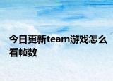 今日更新team游戏怎么看帧数