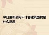 今日更新请问不计容建筑面积是什么意思
