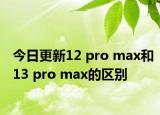 今日更新12 pro max和13 pro max的区别