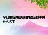 今日更新海信电视的语音助手叫什么名字