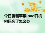 今日更新苹果ipad开机密码忘了怎么办
