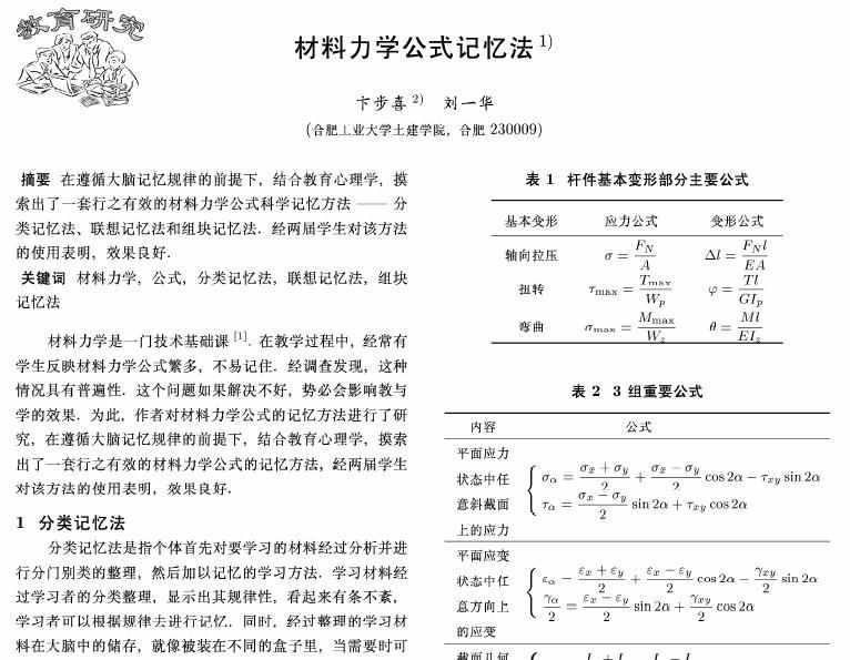 材料力学公式记忆法，希望对做设计的人有所帮助