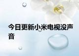 今日更新小米电视没声音