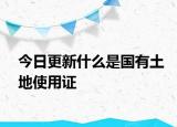 今日更新什么是国有土地使用证