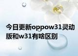 今日更新oppow31灵动版和w31有啥区别