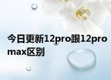 今日更新12pro跟12promax区别
