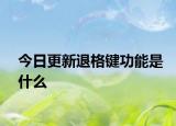 今日更新退格键功能是什么