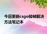 今日更新csgo掉帧解决方法笔记本