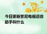今日更新索尼电视语音助手叫什么