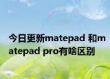 今日更新matepad 和matepad pro有啥区别
