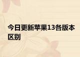 今日更新苹果13各版本区别