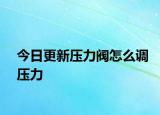 今日更新压力阀怎么调压力