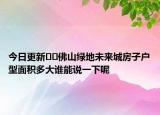 今日更新﻿﻿佛山绿地未来城房子户型面积多大谁能说一下呢