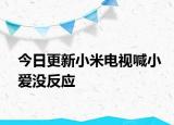 今日更新小米电视喊小爱没反应