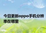 今日更新oppo手机分辨率在哪里