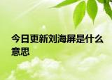 今日更新刘海屏是什么意思