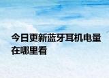 今日更新蓝牙耳机电量在哪里看