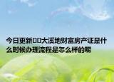 今日更新﻿﻿大溪地财富房产证是什么时候办理流程是怎么样的呢