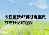 今日更新43英寸电视尺寸与长宽对照表