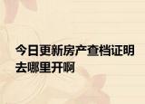 今日更新房产查档证明去哪里开啊