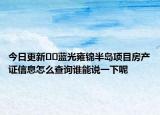 今日更新﻿﻿蓝光雍锦半岛项目房产证信息怎么查询谁能说一下呢