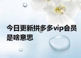 今日更新拼多多vip会员是啥意思