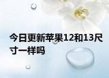 今日更新苹果12和13尺寸一样吗