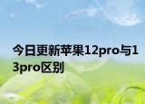 今日更新苹果12pro与13pro区别
