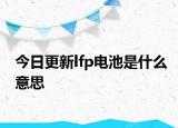 今日更新lfp电池是什么意思