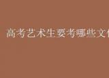 今日更新艺体生高考文化（高考艺术生要考哪些文化科目）
