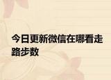 今日更新微信在哪看走路步数