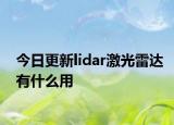 今日更新lidar激光雷达有什么用
