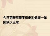 今日更新苹果手机电池健康一年掉多少正常