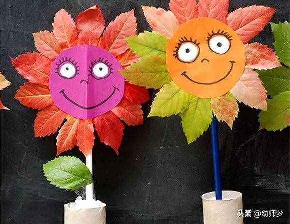 简单又漂亮向日葵树叶贴画的做法图解
